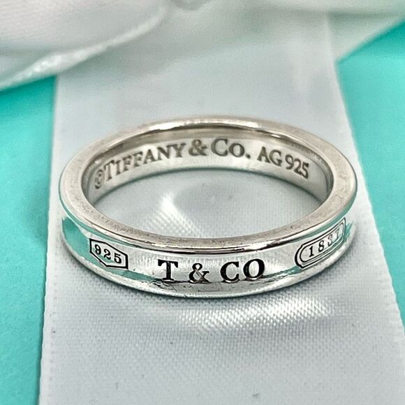 Tiffany & Co 1837 Ring - Narrow - Sz 6.75 - 925 Silver - Picture 14 of 16